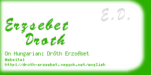 erzsebet droth business card